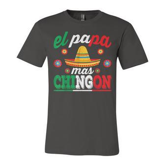 El Papa Mas Chingon Funny Mexican Dad Husband Regalo Flag V3 Unisex Jersey Short Sleeve Crewneck Tshirt - Seseable