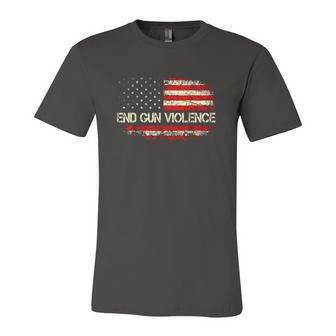 End Gun Violence Vintage American Flag Jersey T-Shirt | Mazezy