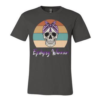 Epilepsy Warrior Skull Women Vintage Purple Ribbon Epilepsy Epilepsy Awareness V2 Unisex Jersey Short Sleeve Crewneck Tshirt | Favorety AU