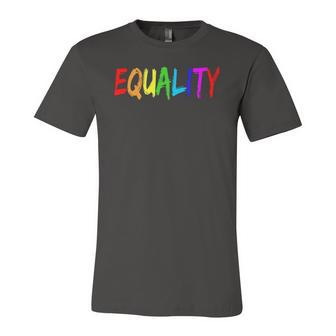 Equality Rainbow Flag Lgbtq Rights Tee Jersey T-Shirt | Mazezy