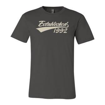 Established 1992 Cool 30 Years Old 30Th Birthday Jersey T-Shirt | Mazezy