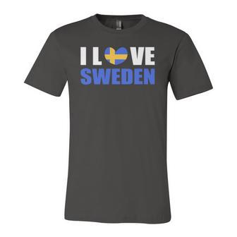 European Country I Love Sweden Swedish Sverige Jersey T-Shirt | Mazezy
