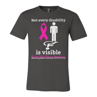 Every Disability Is Visible Eosinophilic Disease Awareness Pink Ribbon Eosinophilic Disease Eosinophilic Disease Awareness Unisex Jersey Short Sleeve Crewneck Tshirt | Favorety