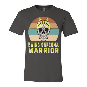 Ewings Sarcoma Warrior Skull Women Vintage Yellow Ribbon Ewings Sarcoma Ewings Sarcoma Awareness V2 Unisex Jersey Short Sleeve Crewneck Tshirt | Favorety DE