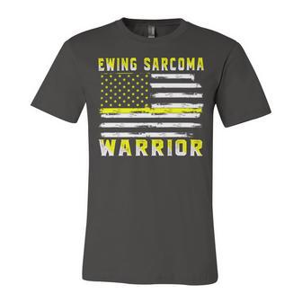 Ewings Sarcoma Warrior Usa Flag United States Flag Yellow Ribbon Ewings Sarcoma Ewings Sarcoma Awareness Unisex Jersey Short Sleeve Crewneck Tshirt | Favorety