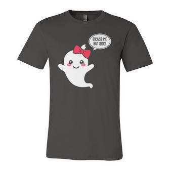 Excuse Me But Boo Cute Ghost Halloween Boo Jersey T-Shirt | Mazezy