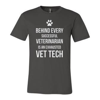 Exhausted Vet Tech Quote Veterinary Technician Jersey T-Shirt | Mazezy