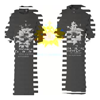 Faith Hope Love Sunflower Myositis Awareness Jersey T-Shirt | Mazezy