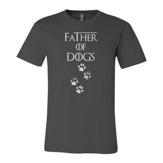 Father Of Dogs Paw Prints Jersey T-Shirt | Mazezy