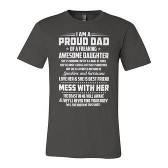 Father Grandpa I Am A Proud Dad Awesome Daughter97 Family Dad Unisex Jersey Short Sleeve Crewneck Tshirt - Monsterry AU
