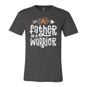Father Of A Warrior Dad Leukemia Cancer Awareness Jersey T-Shirt | Mazezy