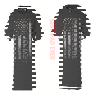 Fathers Day Best Dad Ever With Us American Flag V2 Jersey T-Shirt | Mazezy