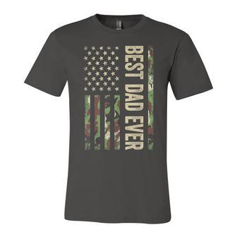 Fathers Day Best Dad Ever With Us American Flag V2 Jersey T-Shirt | Mazezy