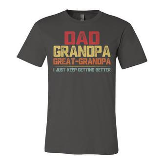 Fathers Day Gift From Grandkids Dad Grandpa Great Grandpa Unisex Jersey Short Sleeve Crewneck Tshirt - Seseable