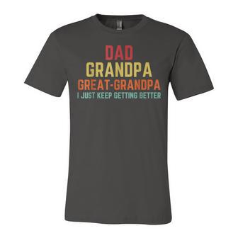 Fathers Day Gift From Grandkids Dad Grandpa Great Grandpa V2 Unisex Jersey Short Sleeve Crewneck Tshirt - Seseable