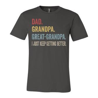 Fathers Day Gift From Grandkids Dad Grandpa Great Grandpa V3 Unisex Jersey Short Sleeve Crewneck Tshirt - Seseable