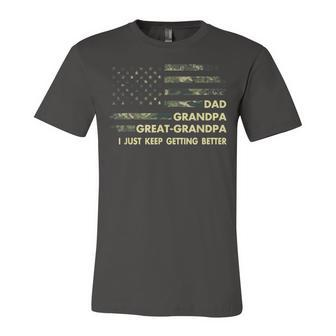 Fathers Day From Grandkids Dad Grandpa Great Grandpa Jersey T-Shirt | Mazezy