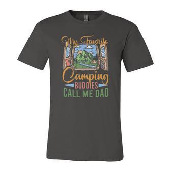 My Favorite Camping Buddies Call Me Dad Vintage Fathers Day Version Jersey T-Shirt | Mazezy