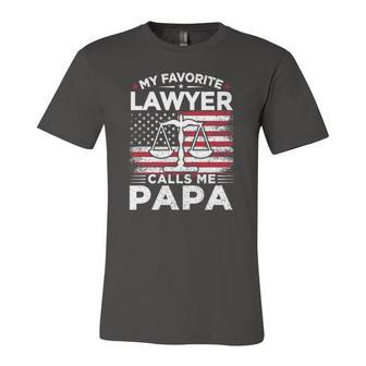 My Favorite Lawyer Calls Me Papa American Flag Papa Jersey T-Shirt | Mazezy