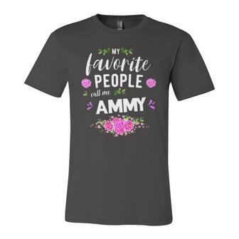 My Favorite People Call Me Ammy Grandma Jersey T-Shirt | Mazezy