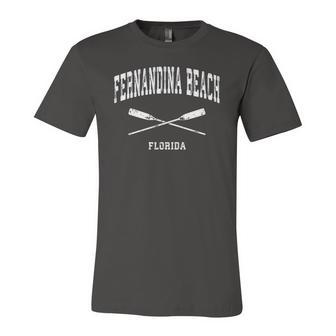 Fernandina Beach Florida Vintage Nautical Crossed Oars Jersey T-Shirt | Mazezy