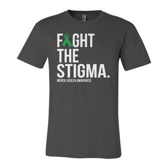 Fight The Stigma Green Ribbon Mental Health Awareness Jersey T-Shirt | Mazezy