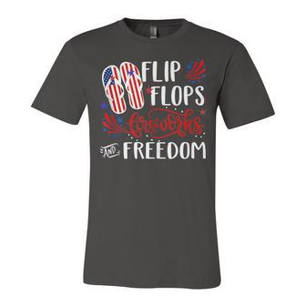 Flip Flops Fireworks And Freedom 4Th Of July V2 Jersey T-Shirt | Mazezy