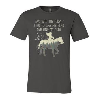 Into The Forest I Go Horse Horseback Riding Girls Jersey T-Shirt | Mazezy