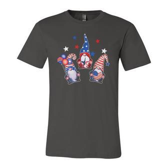 Fourth Of July Gnomes Patriotic American Flag Red White Blue Jersey T-Shirt | Mazezy