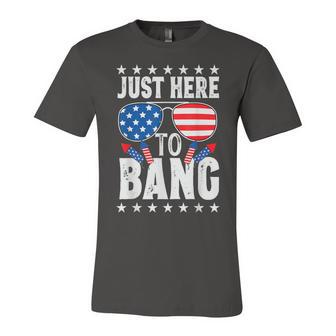 Fourth Of July 4Th Of July Im Just Here To Bang Patriotic Unisex Jersey Short Sleeve Crewneck Tshirt - Seseable