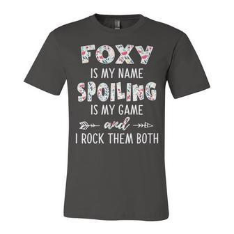 Foxy Grandma Gift Foxy Is My Name Spoiling Is My Game Unisex Jersey Short Sleeve Crewneck Tshirt - Seseable