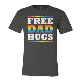 Free Dad Hugs Rainbow Lgbt Pride Fathers Day Jersey T-Shirt | Mazezy
