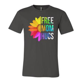Free Mom Hugs Gay Pride Lgbt Daisy Rainbow Flower Hippie Jersey T-Shirt | Mazezy
