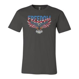Freedom Eagle 4Th Of July American Flag Patriotic Jersey T-Shirt