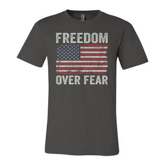 Freedom Over Fear Patriotic Usa Flag Open America Back Jersey T-Shirt | Mazezy