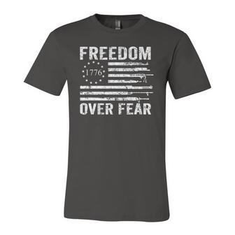 Freedom Over Fear Pro Gun Rights 2Nd Amendment Guns Flag Jersey T-Shirt | Mazezy