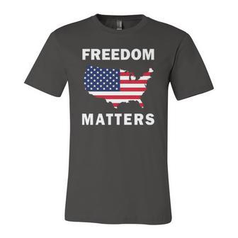 Freedom Matters American Flag Map Jersey T-Shirt | Mazezy