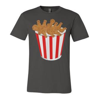 Fried Chicken Bucket Funny Fast Food Halloween Costume Unisex Jersey Short Sleeve Crewneck Tshirt - Seseable