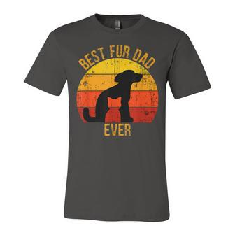 Funny Best Fur Dad Ever Vintage Retro Dog Cat Owner Unisex Jersey Short Sleeve Crewneck Tshirt - Seseable