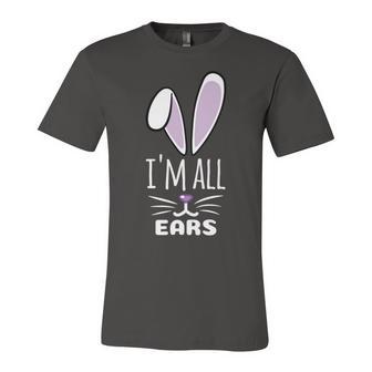 Funny Cute Pastel Purple Bunny Im All Ears Rabbit Happy Easter Day Gift For Girls Women Mom Mommy Family Birthday Holiday Christmas Unisex Jersey Short Sleeve Crewneck Tshirt | Favorety UK