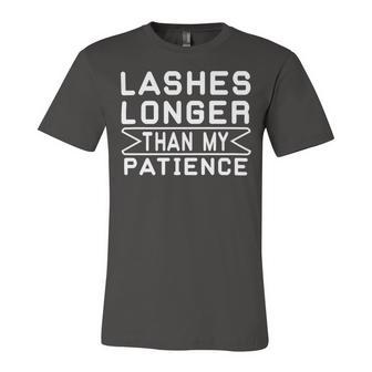 Funny Lashes Longer Than My Patience Unisex Jersey Short Sleeve Crewneck Tshirt | Favorety UK