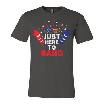 Funny Patriotic Im Just Here To Bang 4Th Of July Fireworks Unisex Jersey Short Sleeve Crewneck Tshirt - Seseable