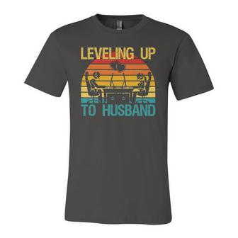 Gamer Engagement Future Mr & Mrs Leveling Up To Husband Jersey T-Shirt | Mazezy