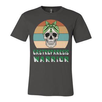 Gastroparesis Warrior Skull Women Vintage Green Ribbon Gastroparesis Gastroparesis Awareness Unisex Jersey Short Sleeve Crewneck Tshirt | Favorety UK