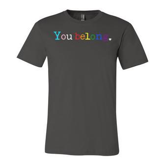 Gay Pride Lgbt Support And Respect You Belong Transgender Jersey T-Shirt | Mazezy UK