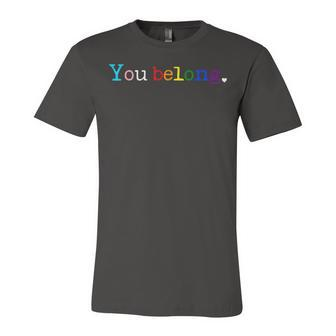 Gay Pride Lgbt Support And Respect You Belong Transgender V2 Jersey T-Shirt | Mazezy