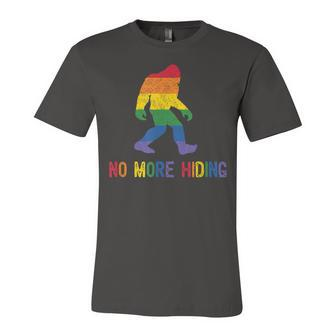 Gay Pride Support Sasquatch No More Hiding Lgbtq Ally Jersey T-Shirt | Mazezy