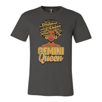 Gemini Zodiac Black African Afro Queen May June Birthday Unisex Jersey Short Sleeve Crewneck Tshirt - Seseable
