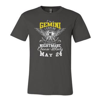 Gemini Zodiac Sign May 24 Horoscope Astrology Jersey T-Shirt | Mazezy