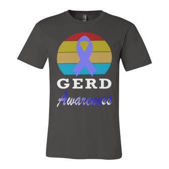 Gerd Awareness Vintage Periwinkle Blue Ribbon Gastroesophageal Reflux Disease Gerd Awareness Unisex Jersey Short Sleeve Crewneck Tshirt | Favorety